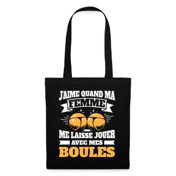 Humour Pétanque Jouer Boules Pétanque - Sac en tissu - noir - Devant