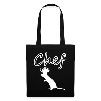 Chef comic figurine rat with cooking hat gift - Tote Bag - black - Front