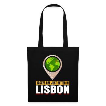 Joyable Lissabon Angenehmer Tourismus Zitat - Stoffbeutel - Schwarz - Vorne