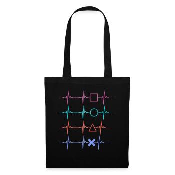 Gamer Heartbeat - Stoffbeutel - Schwarz - Vorne