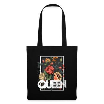 Queen Flowers - Stoffbeutel - Schwarz - Vorne