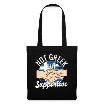 Not Greek But Supportive Country Traveler Greece - Tote Bag - black - Front