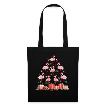 Flamant rose Noël. Cadeau de Noël - Sac en tissu - noir - Devant