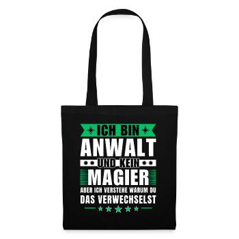 Ich bin Anwalt und kein Magier - Stoffbeutel - Schwarz - Vorne