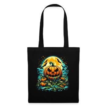Citrouille Halloween - Sac en tissu - noir - Devant