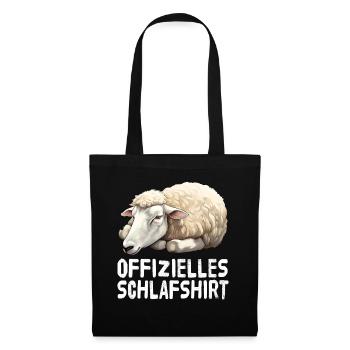Offizieles Schlafshirt Schaf - Stoffbeutel - Schwarz - Vorne