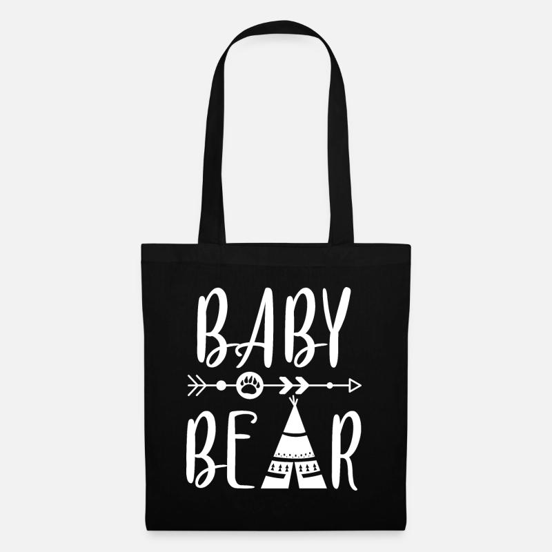 Baby Bear Camping Geschenk - Stoffbeutel - Schwarz
