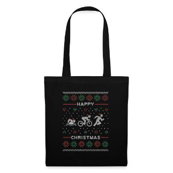 Triathlon Ugly Weihnachten sweater - Stoffbeutel - Schwarz - Vorne