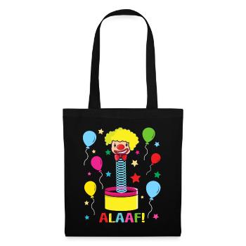 Alaaf Kölner Karneval Kostüm Clown lustig bunt - Stoffbeutel - Schwarz - Vorne