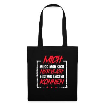 Lustiger Spruch Sarkasmus Humor Ironie Witzig - Stoffbeutel - Schwarz - Vorne