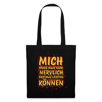 Lustiger Spruch Humor Geschenkidee Witzig Ironie - Stoffbeutel - Schwarz - Vorne