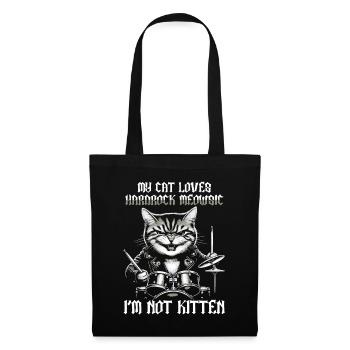 Cat Rock Music Humor Funny Gift Idea - Tote Bag - black - Front