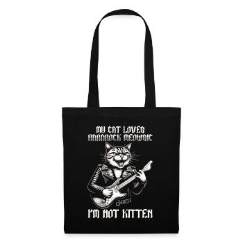 Cat Rock Music Humor Funny Gift Idea - Tote Bag - black - Front