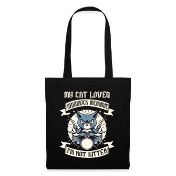 Cat Rock Music Humor Funny Gift Idea - Tote Bag - black - Front