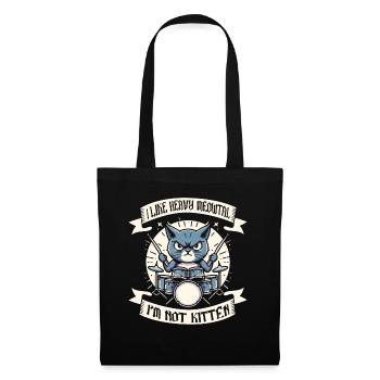 Katze Heavy Metal Musik Humor Lustig Geschenkidee - Stoffbeutel - Schwarz - Vorne