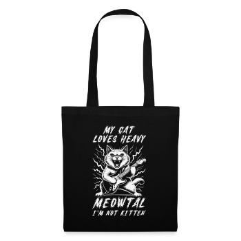 Heavy Metal Katze Musik Humor lustige Geschenkidee - Stoffbeutel - Schwarz - Vorne