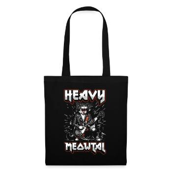 Heavy Metal Katze Musik Humor lustige Geschenkidee - Stoffbeutel - Schwarz - Vorne