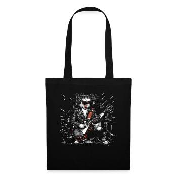 Musique Rock Chat Drôle Humour Idée Cadeau - Sac en tissu - noir - Devant