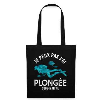 plongée je peux pas j ai plongée sous marine sport - Sac en tissu - noir - Devant