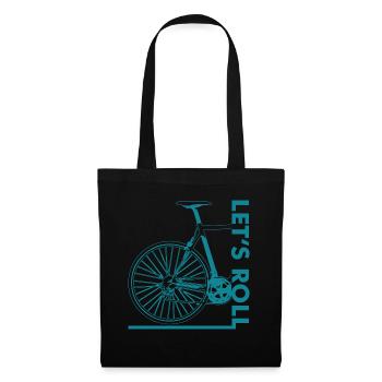 Bicycle cyclist cycling bike wheel gift - Tote Bag - black - Front