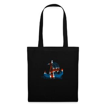 Bateau viking islandais - Bateau viking islandais - Sac en tissu - noir - Devant