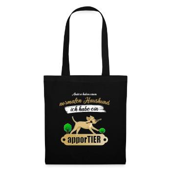 Ich habe ein apporTIER - Stoffbeutel - Schwarz - Vorne