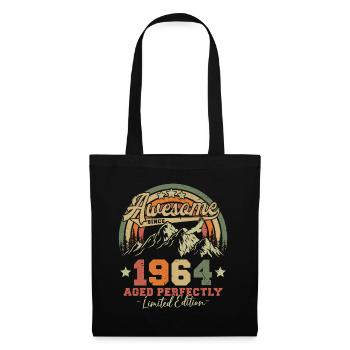 Jahrgang 1964 geboren Vintage Retro Geburtstag - Stoffbeutel - Schwarz - Vorne