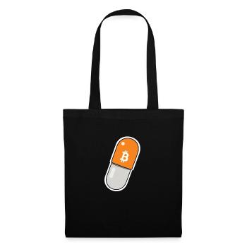 Orange Pill - Bitcoin, Bitcoiner Geschenkidee - Stoffbeutel - Schwarz - Vorne