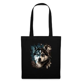 Husky Dog - Stoffbeutel - Schwarz - Vorne