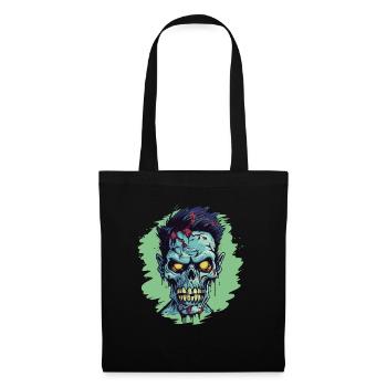 Horreur Punk Zombie Crâne - Sac en tissu - noir - Devant