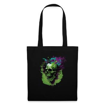 Crâne - Sac en tissu - noir - Devant