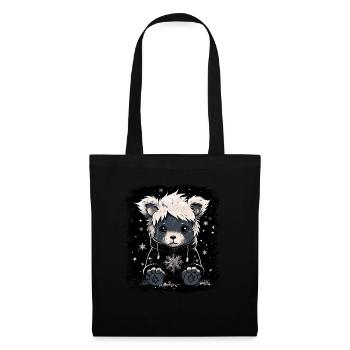 Ours en peluche Emo mignon - Sac en tissu - noir - Devant
