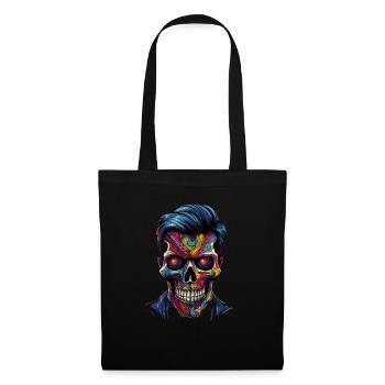 Bunter Popart Schädel - Stoffbeutel - Schwarz - Vorne