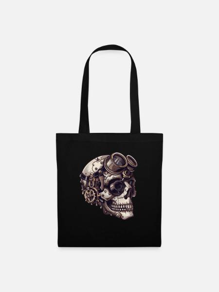 Dieselpunk Zombie Totenkopf - Stoffbeutel - Schwarz