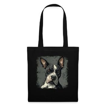 Bull terrier - Sac en tissu - noir - Devant