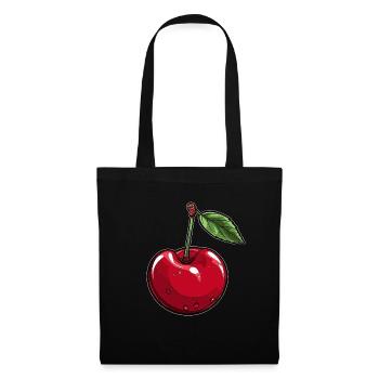 Cerise rouge - Sac en tissu - noir - Devant