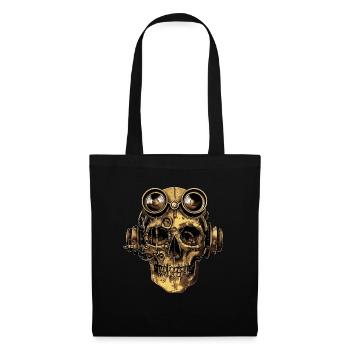 Crâne de zombie steampunk - Sac en tissu - noir - Devant