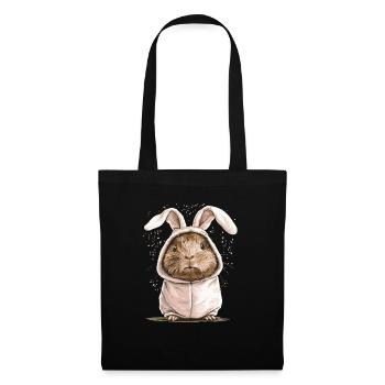 Cochon d’Inde en costume de lapin - Sac en tissu - noir - Devant