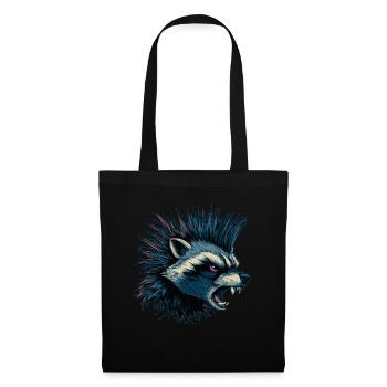 Angry Raccoon Punk - Tote Bag - black - Front