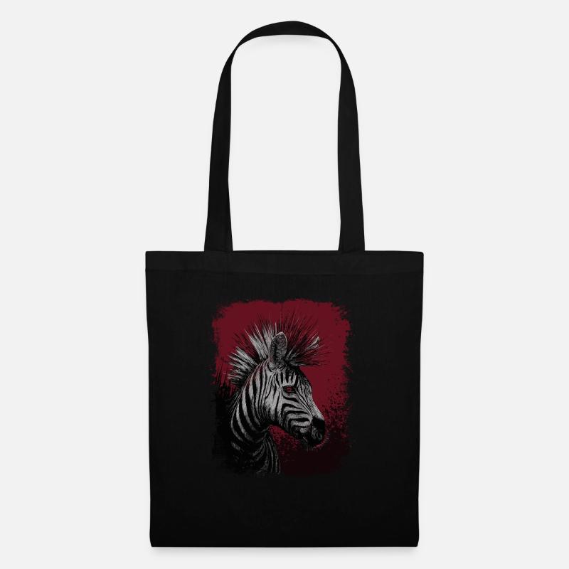 Zebra Punk - Stoffbeutel - Schwarz