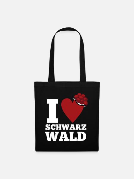 Ich liebe den Schwarzwald Bollenhut Spruch - Stoffbeutel - Schwarz