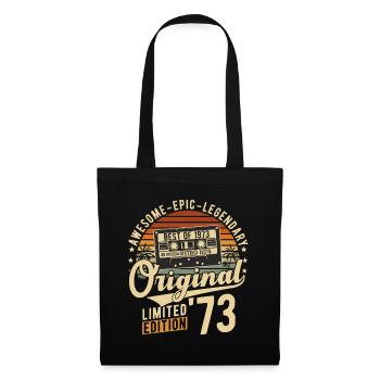 1973 Jahrgang Retro Vintage Geburstag Geschenk - Stoffbeutel - Schwarz - Vorne