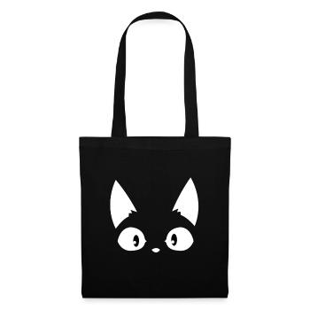 Anime Katze Tee - Stoffbeutel - Schwarz - Vorne