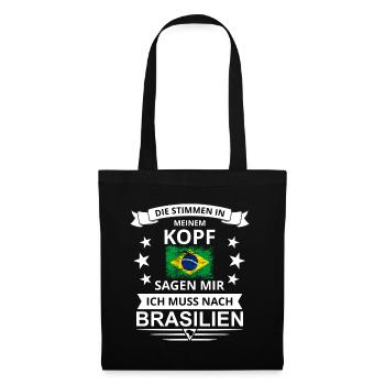 Brasilien Flagge Vintage Spruch Südamerika Rio - Stoffbeutel - Schwarz - Vorne