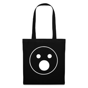 Emoji sketch scream white - Sac en tissu - noir - Devant