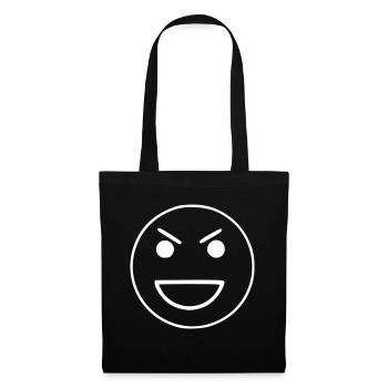 Emoji sketch blanc agacé - Sac en tissu - noir - Devant