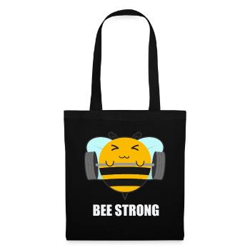 Be Strong Bee Weightlifting Fitness Gym Workout - Tote Bag - black - Front