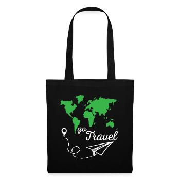 Partez en voyage - Sac en tissu - noir - Devant