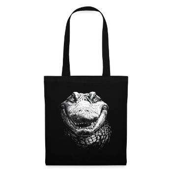 Alligator Portrait Prédateur Animaux Animal - Sac en tissu - noir - Devant