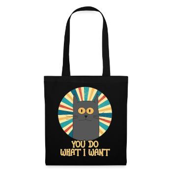 You do what I want, cat gray retro vintage for - Tote Bag - black - Front